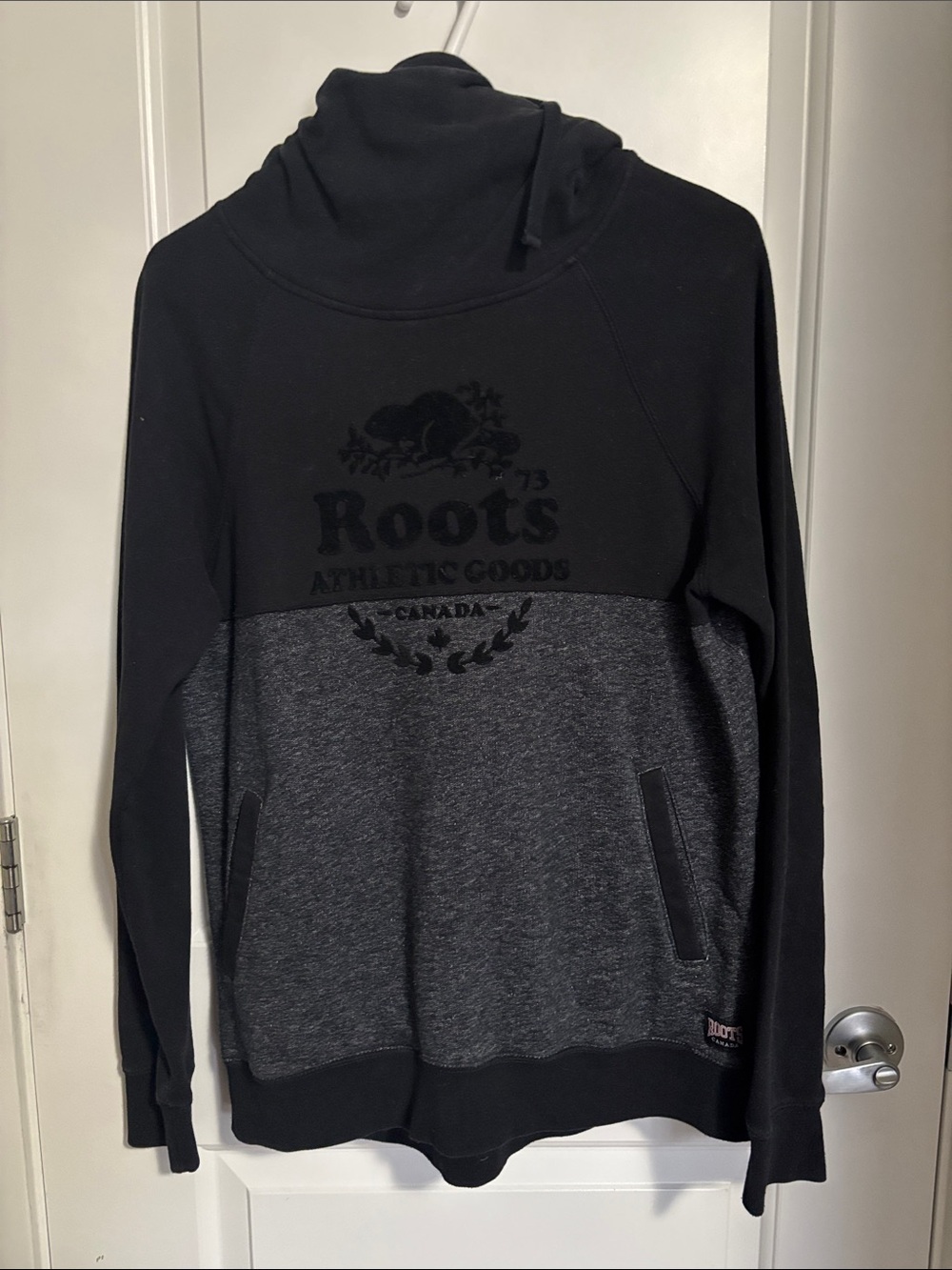 Roots Women’s Two-Tone Black & Charcoal Hoodie